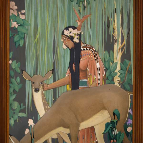 Indian Women with Dear by Allen Tupper True, Image 3.