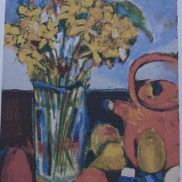 Daffodils and Kettle by Mari Lyons, Image 1.