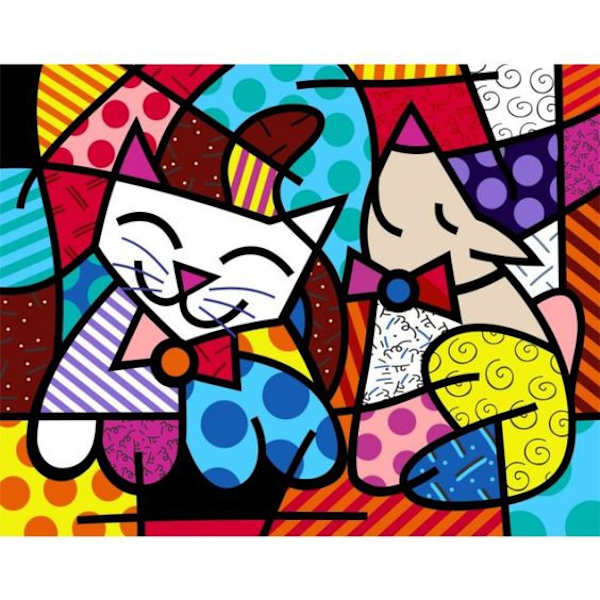 Happy Cat, Snob Dog by Romero Britto, Image 1.