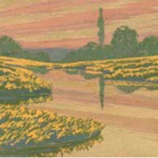 A River Landscape at Sunset by Carlos Schwabe, Image 1.