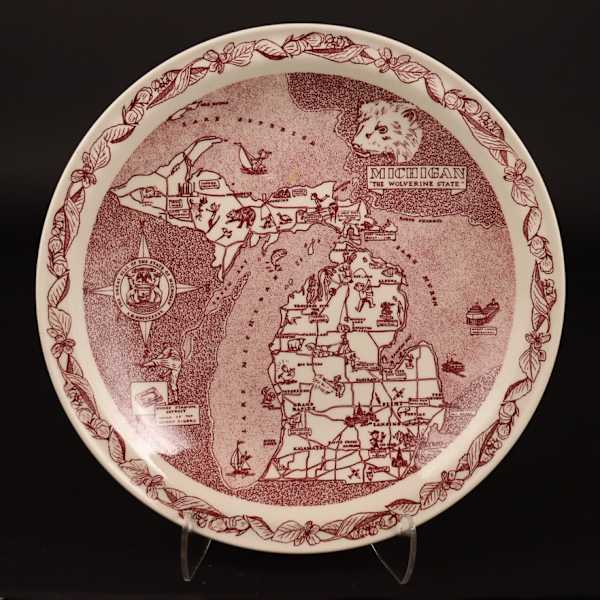 Michigan – Vernon Kilns Earthenware State Plates, ca. 1940s by International Museum of Dinnerware Design, Image 22.