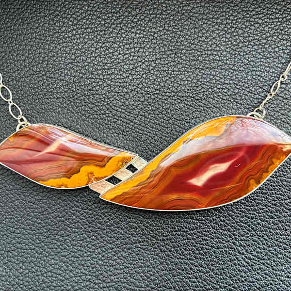 Convergence: Moroccan Seam Agate Necklace by Jane Cooper Hong, Image 3.