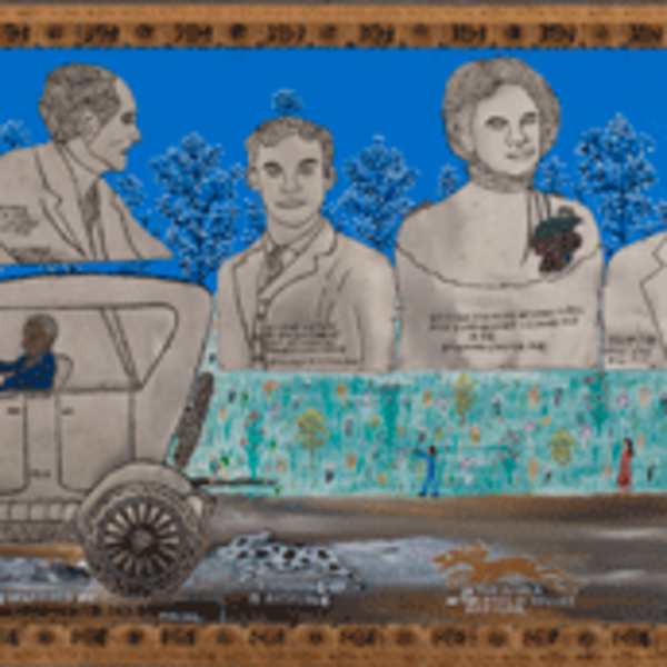 ...Describes the Horseless Chariot..#1,866 by Howard Finster, Image 1.