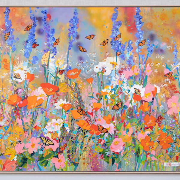 Forget Me Nots and Monarch Butterflies by Marcia Ballou, Image 2.