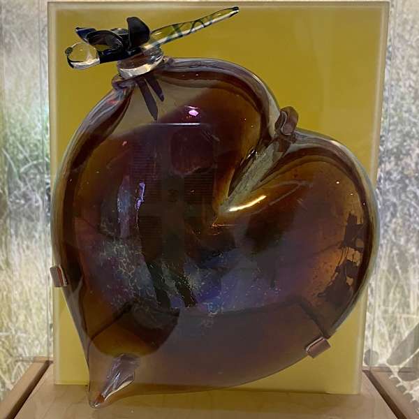Golden Glass Heart and Dragonfly by Douglass C. Brown and Emily  Baumer, Image 1.