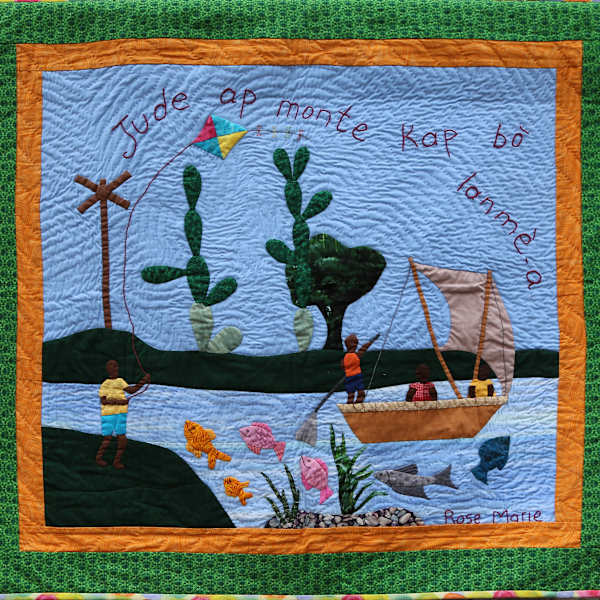 Jude Climbs As He Looks To The Sea - Jude Ap Monte Kap Bò Lanmè by Rose Marie Agnant, Image 1.