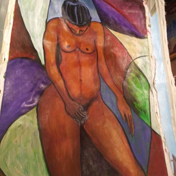 LADY WASHING (UNFRAMED) by M. AUGUSTIN, Image 1.