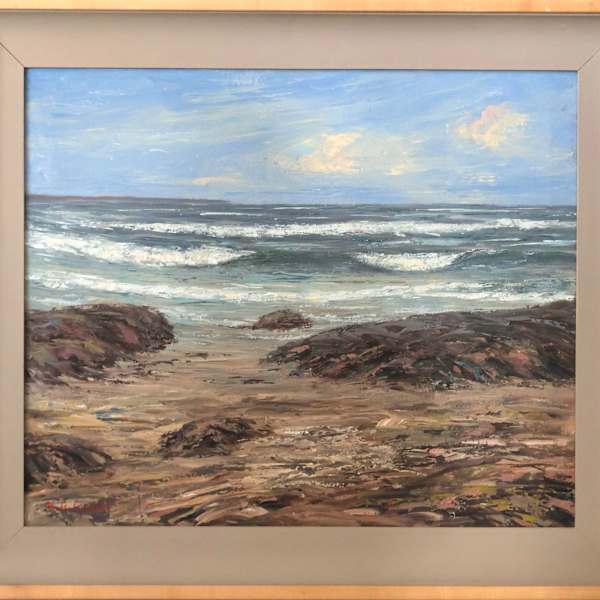 California Impressionist Seascape with Crashing Waves by A. G. Clarke, Image 21.