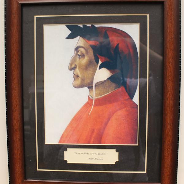 Dante Portrait with quote "I love to doubt, as well as know." by Sandro  Botticelli, Image 1.
