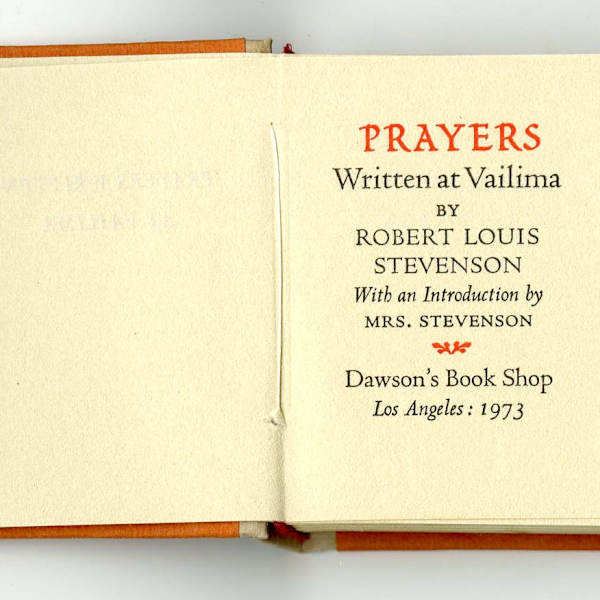 Prayers Written at Vailima by Robert Louis Stevenson, Image 2.