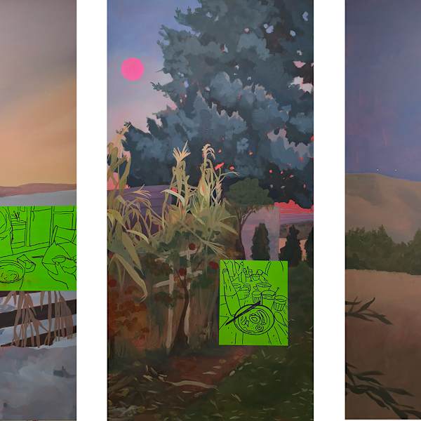 Backyard Through the Seasons (triptych) by H.R. Emi, Image 5.