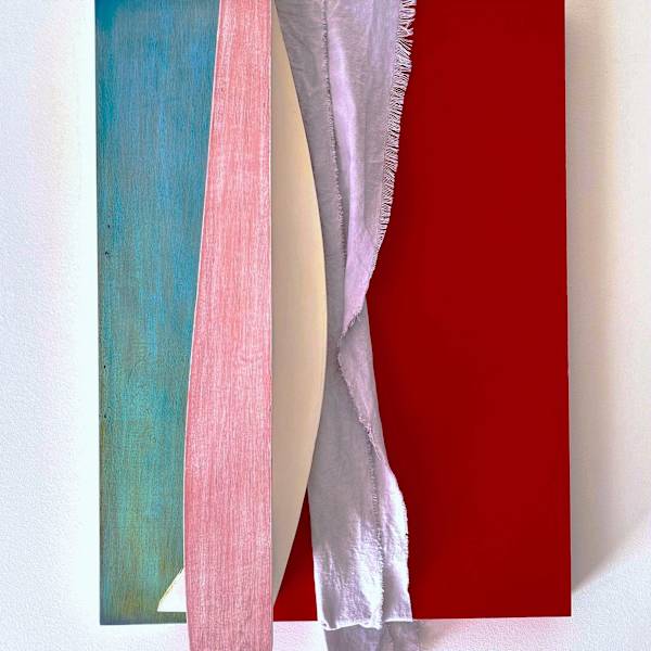 A composition with red, lavender, and phthalo turquoise. by Steffani Bailey, Image 1.