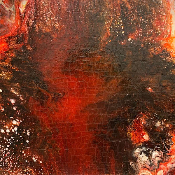 Fire Painting (Creative Like Me exhibit) by Behavioral Health & Developmental Disabilities (T. Parrot, G. Colbert, Q. Etheridge, C. Rogers, D. Stalling, J. Myers, C. Patterson), Image 3.