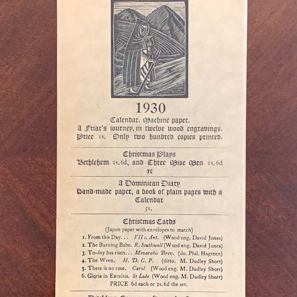 St. Dominic's Press 1930 Calendar by Mary Dudley Short, Image 1.