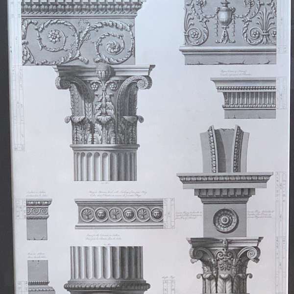 Cornice, Frize, and Capital for the Screens in Saloon, Plate VI by Robert Adam, Image 2.