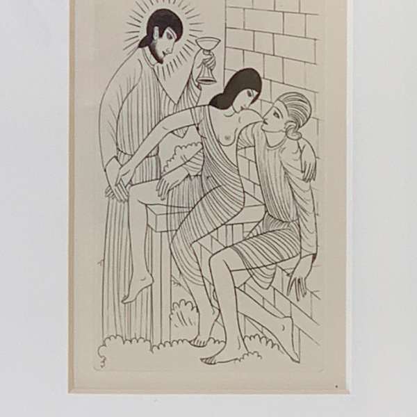 Adam and Eve in Heaven of The Public-House in Paradise by Eric Gill, Image 2.