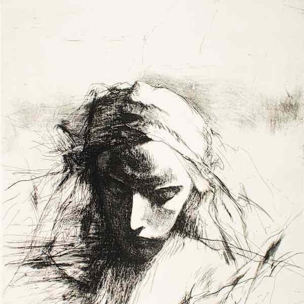 Portrait of a Woman's Face by Arthur Polonsky, Image 1.
