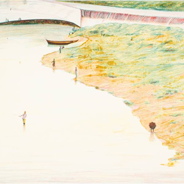 Fishing on The Arno by Alvin Ross, Image 1.