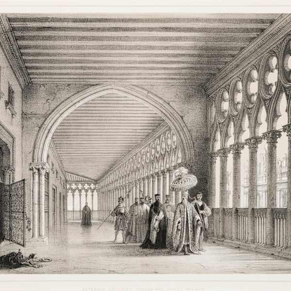 Exterior Gallery Round the Ducal Palace by Joseph Nash, Image 2.