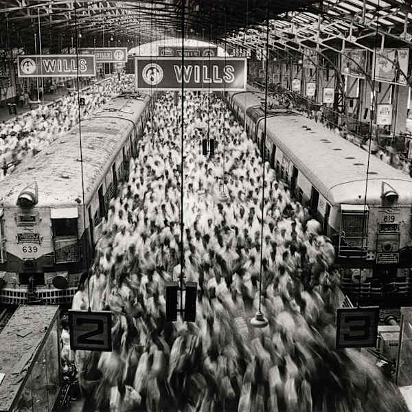 Church Gate Station, Western Railroad Line, Bombay, India by Sebastião Salgado, Image 2.