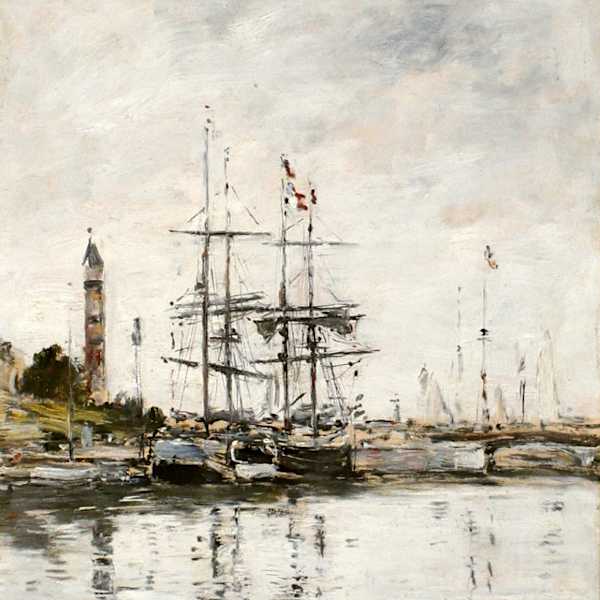 Le Bassin de Deauville (In the Morning Light) by Eugène Boudin, Image 1.