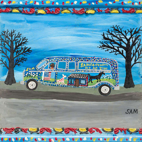 Unknown title (Van in winter landscape) by Sam McMillan, Image 1.