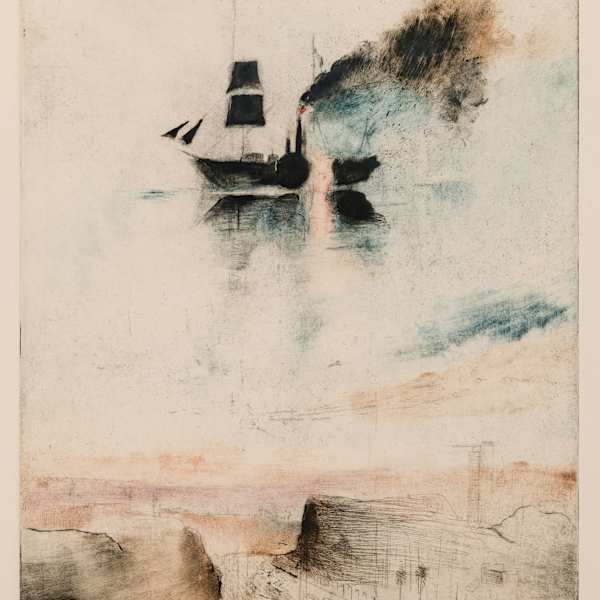 Smog Alert Over Santa Monica - Turner's Ship Steaming Ahead by Joseph Goldyne, Image 1.