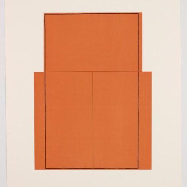 Rectangle within Three Rectangles (Orange) by Robert Mangold, Image 1.