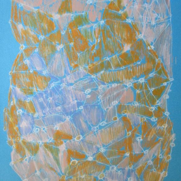 Dot Network on Blue Paper by Andrew Tomasini, Image 1.