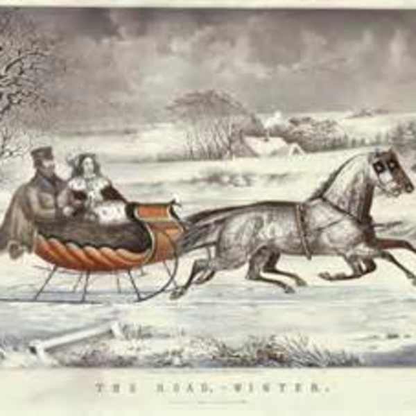 The Road in Winter by Currier & Ives, Image 1.