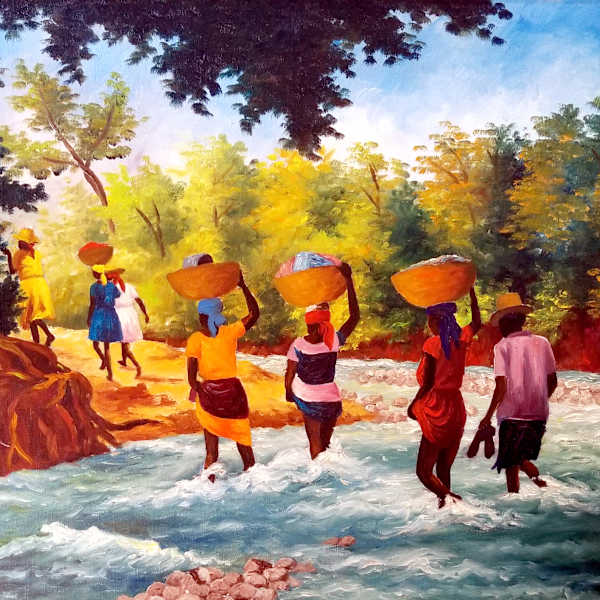 Women  with Baskets by Fritzner Deluy, Image 1.