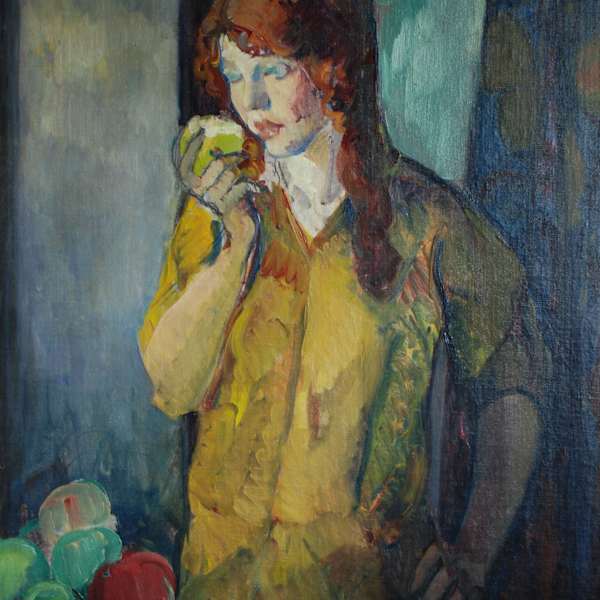 Girl with Apple by Leon Kroll, Image 1.