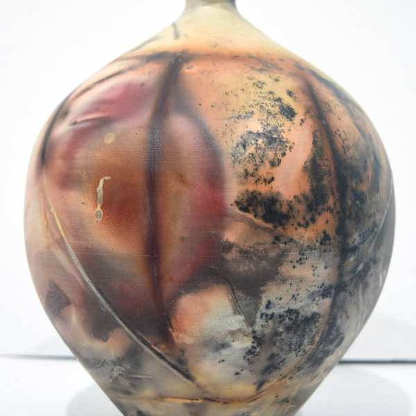 Raku Vase by Ron Mello, Image 1.