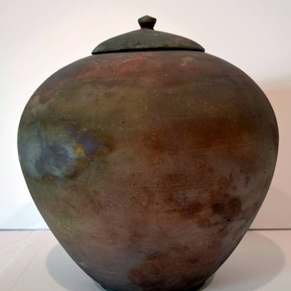 Raku Vessel, lidded by Preston Saunders, Image 1.