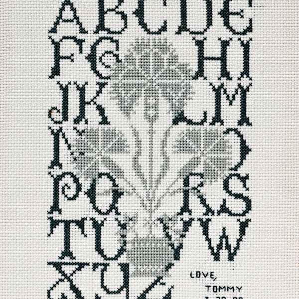 Sampler with Cornflower motif by Tommy, Image 2.