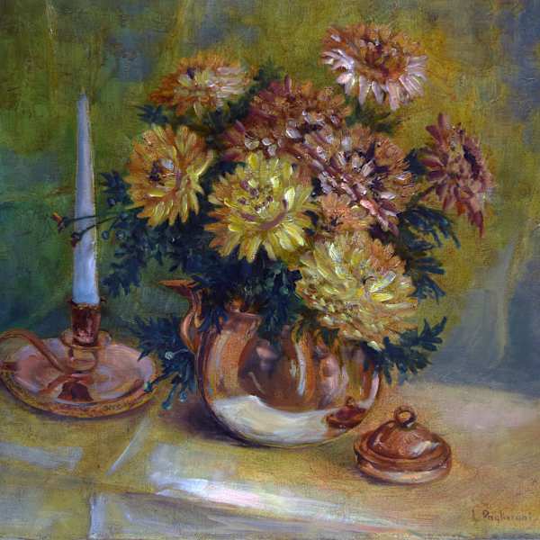 Flowers and Vase by A. Paqlierani, Image 1.