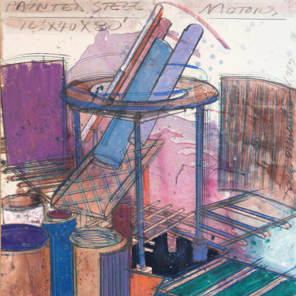 Detail Study for "Scan (A Detection Device)", Ball State University by Dennis Oppenheim, Image 1.