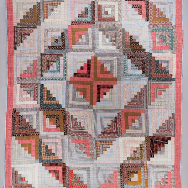 Log Cabin Quilt (Barn Raising variation) by Hedwig Smith, Image 1.