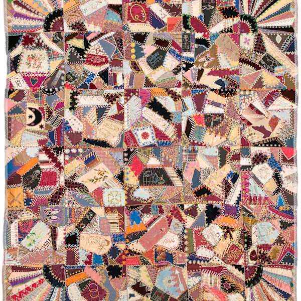 Victorian Crazy Patch Quilt by Augusta M. West, Image 1.