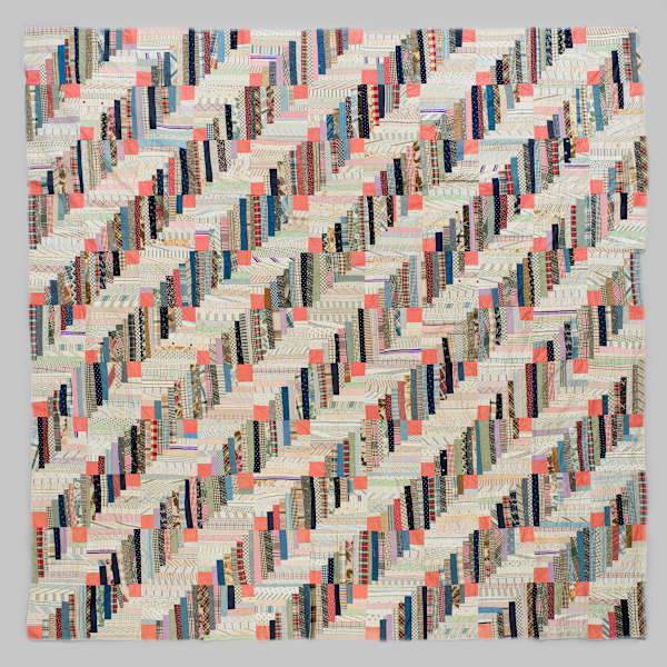 Log Cabin Quilt Top by Ruth P. Allen, Image 1.