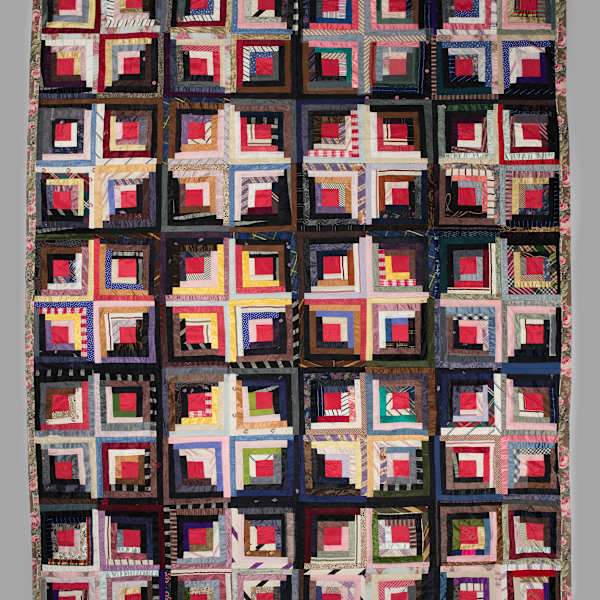 Log Cabin Quilt (Sunshine and Shadow variation) by Elizabeth Barclay, Image 2.