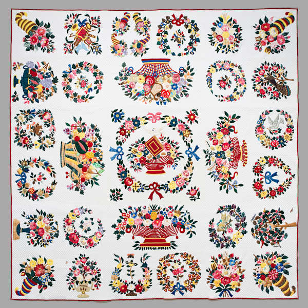 Baltimore Album Quilt (Reproduction) by East Bay Heritage Quilter Members, Image 1.