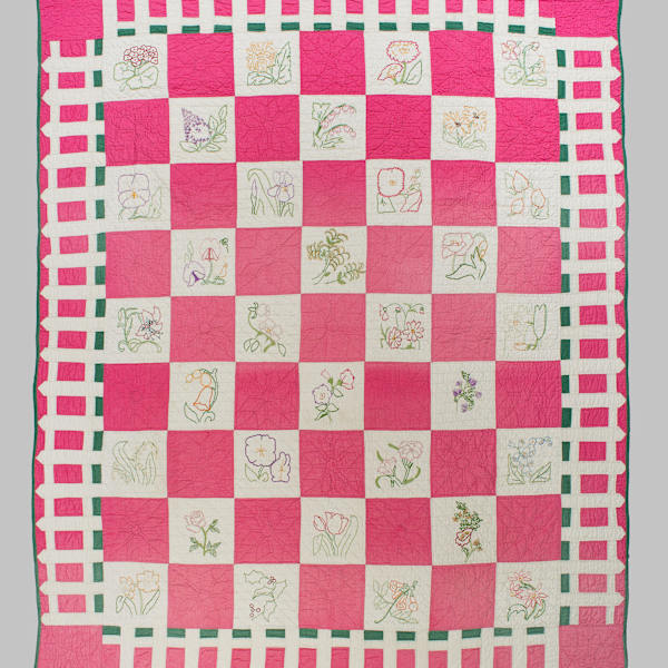 Grandmother’s Flower Garden Quilt by Ruby McKim, Image 1.