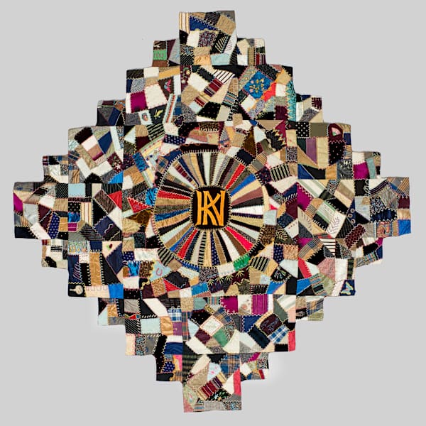 Silk Crazy Patch Table Cover by Nan Kennedy, Image 1.