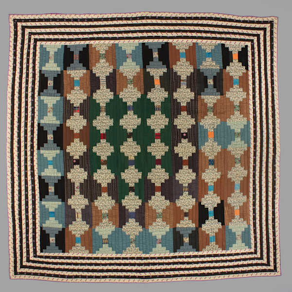 Log Cabin Quilt (Courthouse Steps variation) by Bessie Hess Huber, Image 1.
