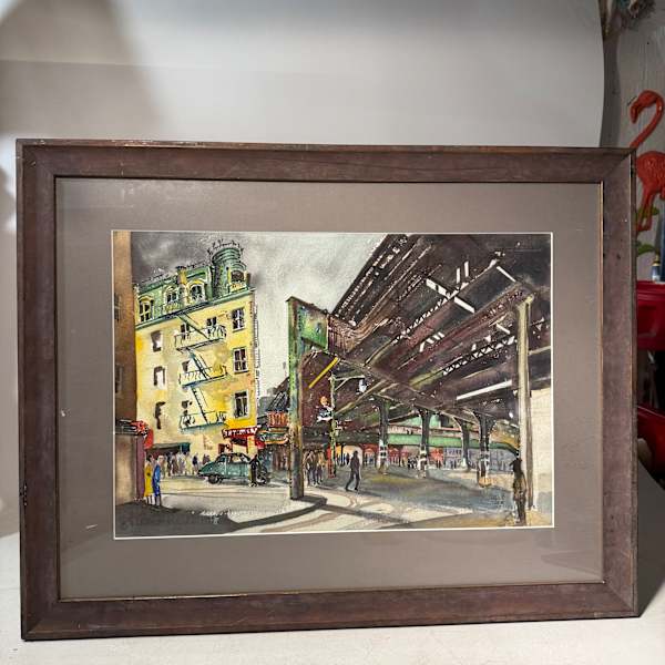 Original watercolor of street scene by Russ Conn, Image 1.