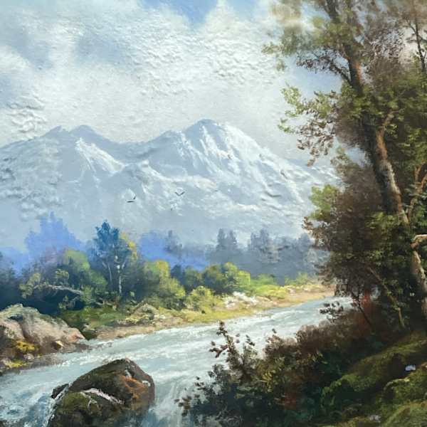 Original mountain pastel scene by Adolph Schepansky, Image 1.
