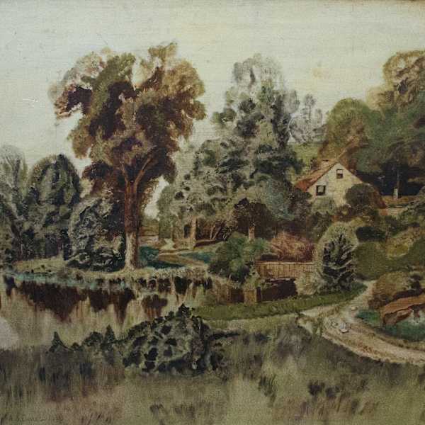 Pond Scene with Geese by Arthur B. Davies, Image 1.