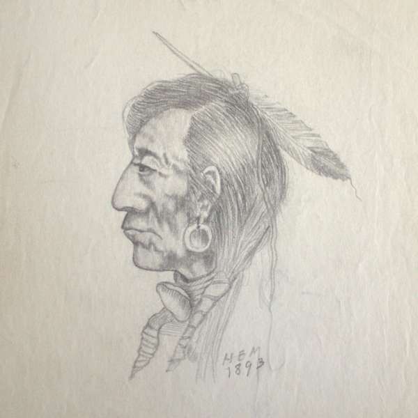 Three Portraits of Cherokees by HEM, Image 2.