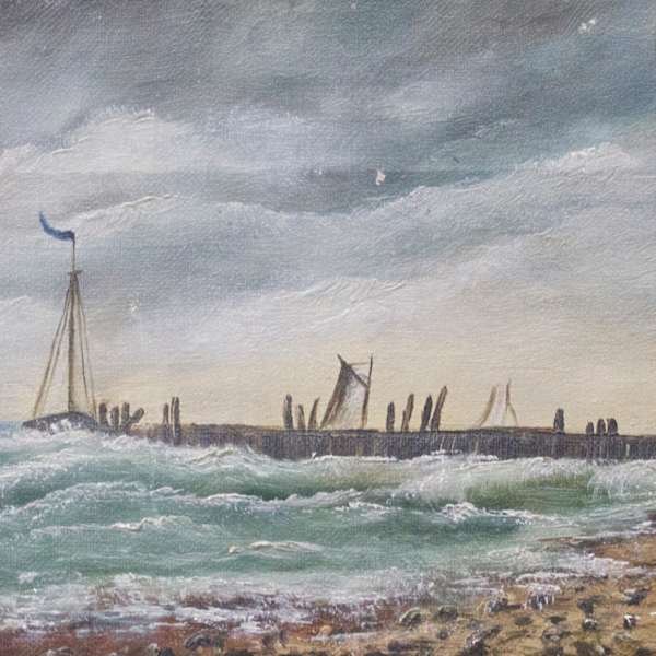 Seascape with Windmill by A.P.R., Image 1.